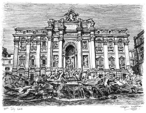 Trevi Fountain Sketch at PaintingValley.com | Explore collection of Trevi Fountain Sketch