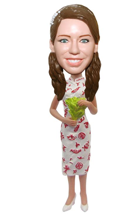 Customized Cheongsam Bobble Head Dolls Gifts For Her