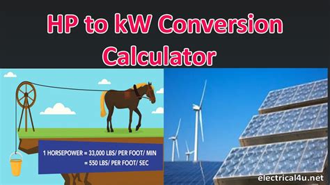 Hp to kW Conversion Calculator Convert Horsepower to kilowatt | Electrical4u