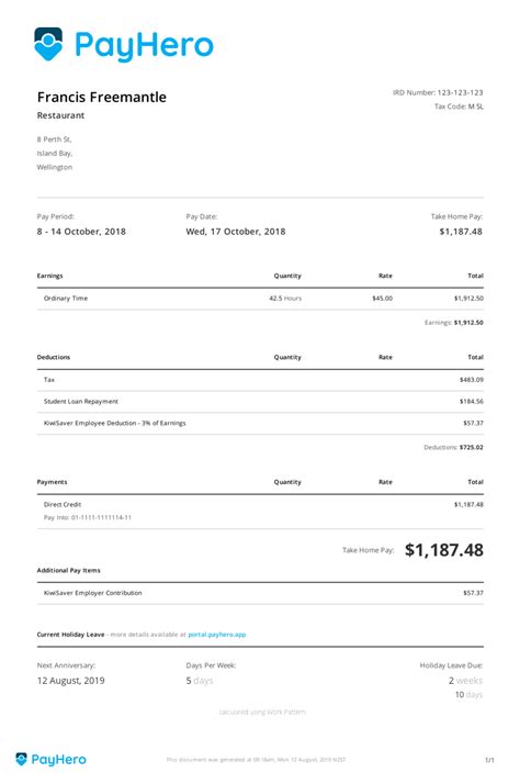 NZ Payslip Template – How we do payslips at FlexiTime | FlexiTime