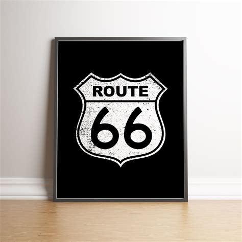 Route 66 printable Wall Art, Retro Route 66 Highway, Route 66 Print, Urban wall art, Industrial ...