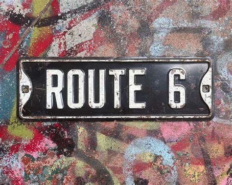 Original Route 6 Sign US RT 6 Road Sign RARE Wall Hanger Garage Home Decor Old Sign - Etsy