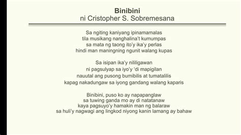 Sagutin po ang mga ss na tanong: 1. Ilan ang saknong na bumubuo sa tula? 2. Ibigay ang bilang ng ...