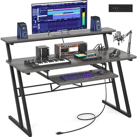 Buy armocity 47'' Music Studio Desk with Power Outlet, Studio Desk for ...