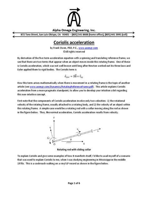 Coriolis Acceleration | Acceleration | Speed