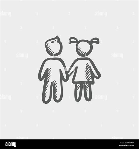 Brother sister drawing together Stock Vector Images - Alamy