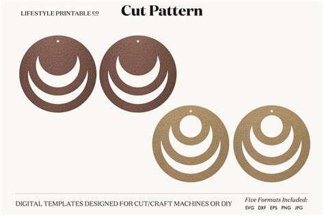 Earring SVG, Faux Leather Earring Templates, (561630)