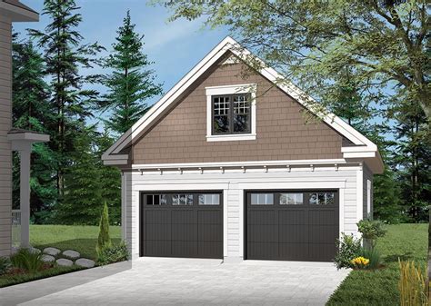 Traditional two-car garage with bonus room | Craftsman style house plans, Garage plans with loft ...