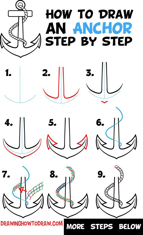 How To Draw An Anchor Easy Anchor Drawings Easy Drawings Drawings ...