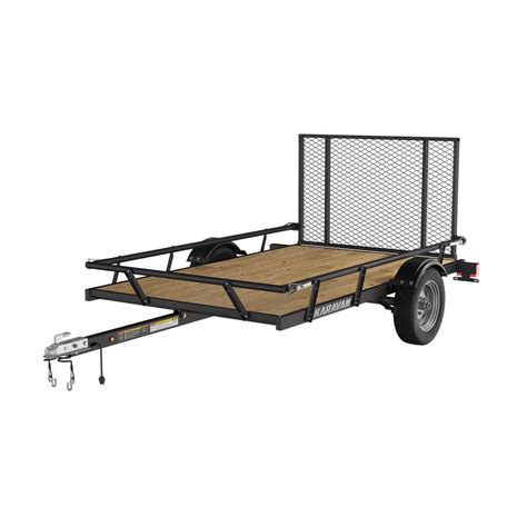 Karavan 5 ft. x 8 ft. Wood Floor Utility Trailer w/ Sliding Rail System ...