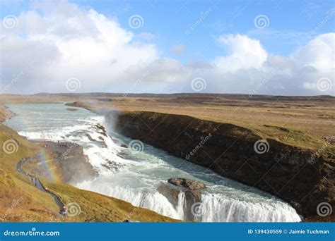 Iceland Waterfalls and Rainbows Stock Image - Image of mountain, clouds ...