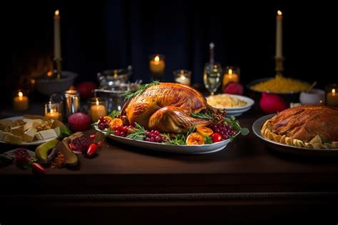 Premium AI Image | Roasted thanksgiving turkey on a serving platter ...