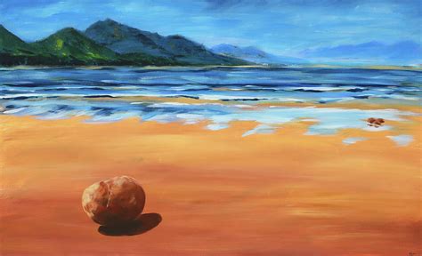 Glenbeigh beach Ireland acrylic painting Painting by Karen Kaspar - Pixels