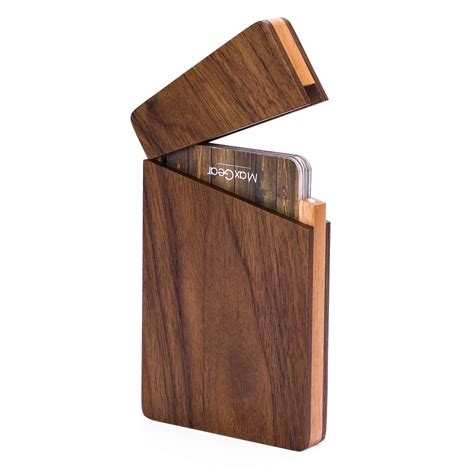 MaxGear Business Card Holder Wood Business Card Holders, Business Card Case Name Card Holder for ...