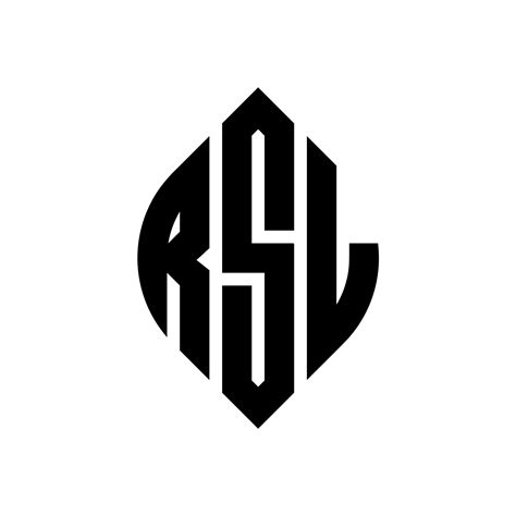 RSL circle letter logo design with circle and ellipse shape. RSL ellipse letters with ...