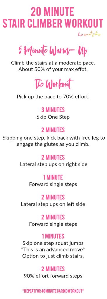 20 minute stair climber workout #cardioworkoutmachines | Stair climber workout, Stair workout ...