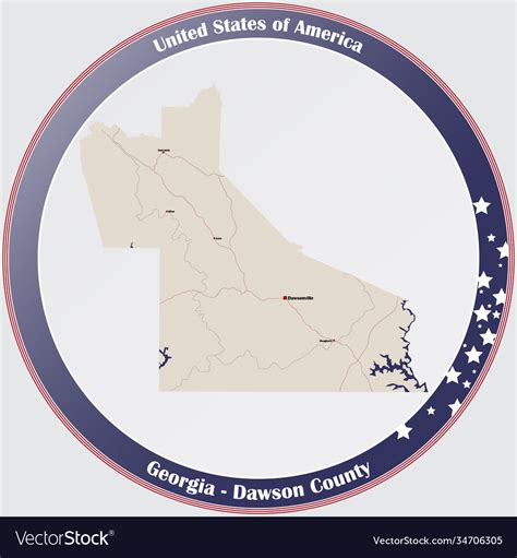 Map dawson county in georgia Royalty Free Vector Image