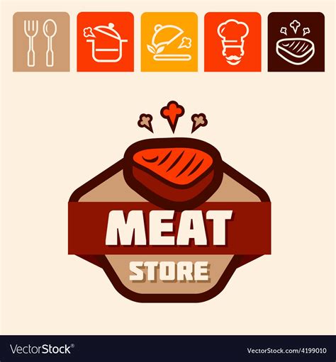 Meat store logo Royalty Free Vector Image - VectorStock