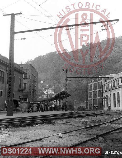 Downtown Welch, WV, looking past railroad east. Station platform visible. Circa 1924. | West ...