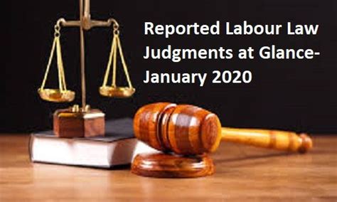 Latest Labour Law Judgments January 2020