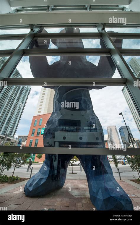 Close up of the Denver Blue Bear at the Colorado Convention Center ...