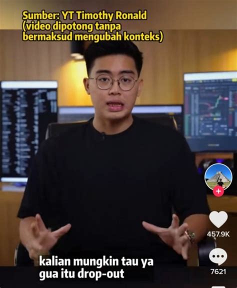 Timothy Ronald Banjir Kritikan Usai Sebut Kuliah Adalah Scam atau ...