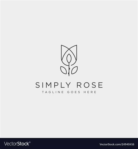 Flower floral line beauty premium simple logo Vector Image