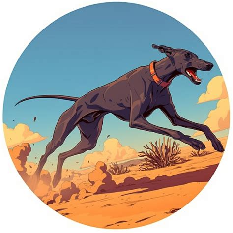 Premium Vector | Azawakh Running in the Desert