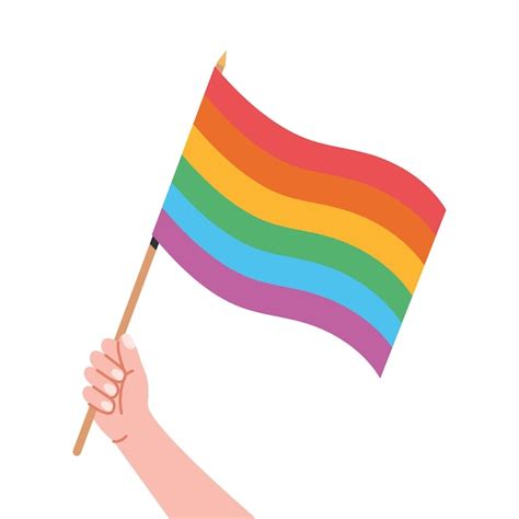 Premium Vector | Rainbow flag in hand Pride flag hand holding lgbt ...