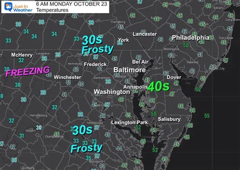 October 23 Some Inland Frost And The Big Warm Up This Week - Just In Weather