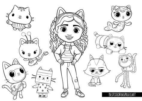 Gabbys Dollhouse Colouring Page - Free printable coloring pages