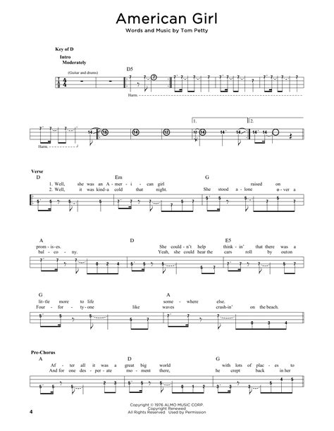 American Girl by Tom Petty - Easy Bass Tab - Guitar Instructor