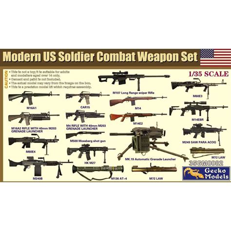 Gecko Models 35GM0082 1/35 Modern US Soldier Combat Weapon Set