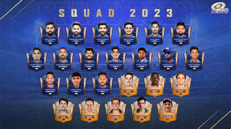 MI Squad for IPL 2023 💙 🏆 : r/MumbaiIndians