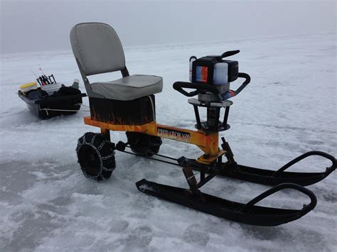 Ice-fishing go-kart borrows the motor of its user's ice auger