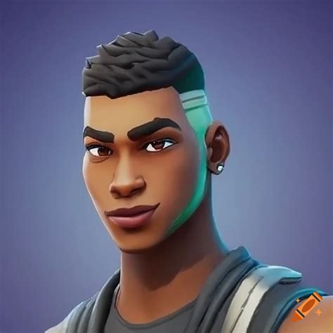 Image of a male fortnite character with caramel skin and silver piercings on Craiyon