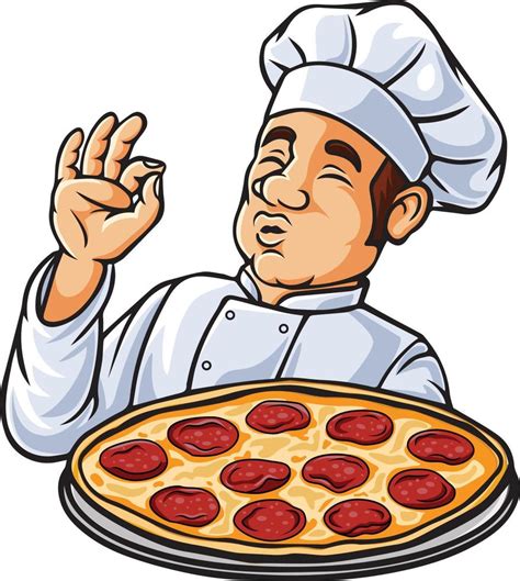 Pizza chef man cartoon character 20003555 Vector Art at Vecteezy