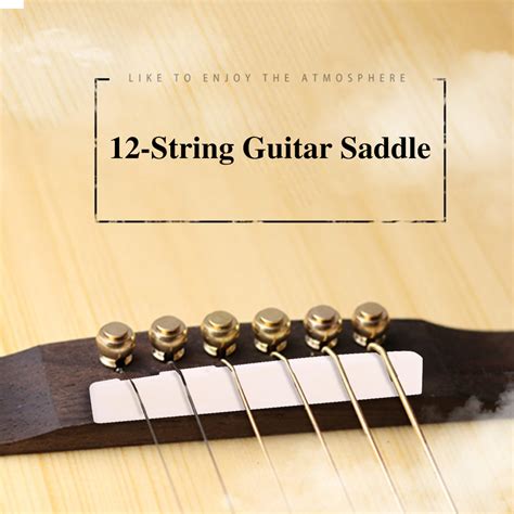 LYUMO Bone Guitar Bridge Saddle & Nut for 12 String Folk Acoustic Guitars Instrument Accessories ...