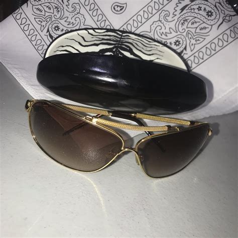 Roberto Cavalli Men's Gold Sunglasses | Depop