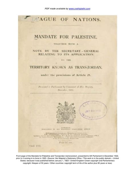 The British Mandate for Palestine (1922).pdf | British Mandate For ...