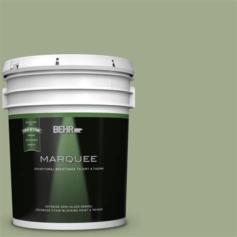 BEHR MARQUEE 5-gal. #PMD-36 Mountain Sage Semi-Gloss Enamel Exterior Paint-545405 - The Home Depot