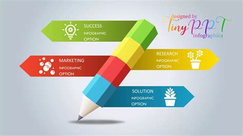 3D Pencil With Colorful Banners – TinyPPT