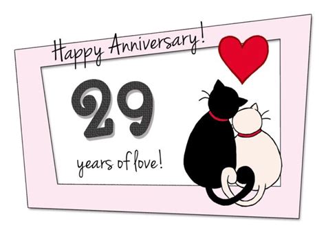 Happy 29th Wedding Anniversary - Two cats in love card #Ad , #sponsored, #Wedding, #Ha… | Happy ...