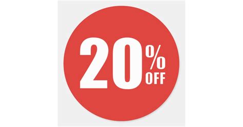 20% Twenty Percent OFF Discount Sale Sticker | Zazzle