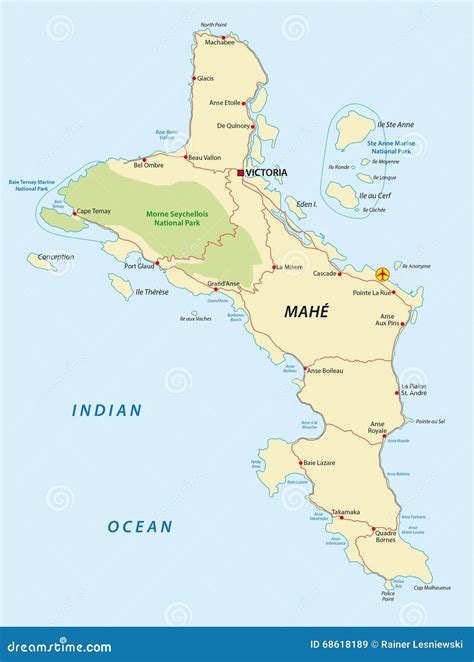 Map Of Mahe Vector Illustration | CartoonDealer.com #91960984