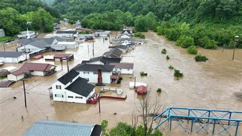 Drone video shows historic flash flooding in Kentucky