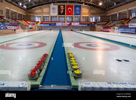 Curling Arena in Erzurum. Olympic curling stadium where international ...