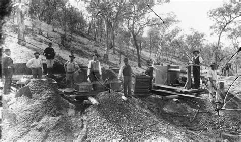 gold panning, gold mining equipmen from the Tyrell collection of glass ...