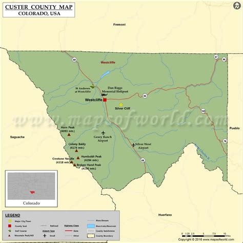 Custer County Map, Colorado | Map of Custer County, CO