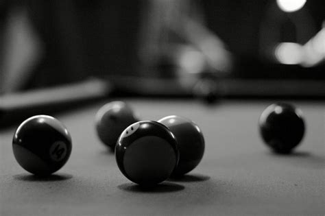 Grayscale photo of billiard balls on pool table HD wallpaper ...